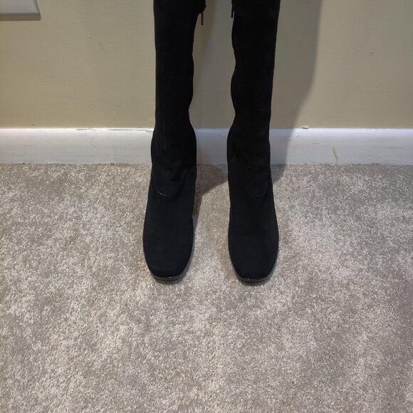 Type Z Black Suede Platform Thigh High Boots Size 11 - Picture 6 of 7
